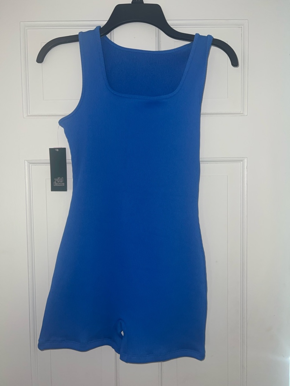 wild fable Royal Blue Ribbed Tank Bodysuit Romper